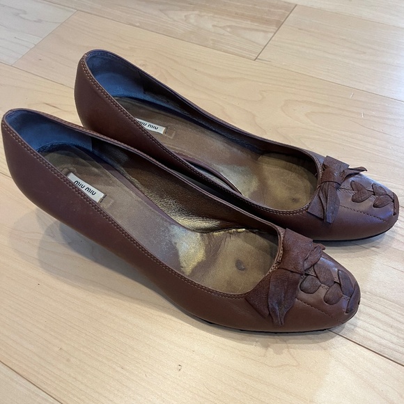 Miu Miu Brown Leather Heels - Picture 2 of 7